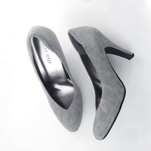 Nine West Shoes - Nine West Gray Suede High Heels Pumps Size 9